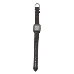 Casio LTP-V007 Square Tank Watch Silver White Dial Roman Numerals Brown Strap
